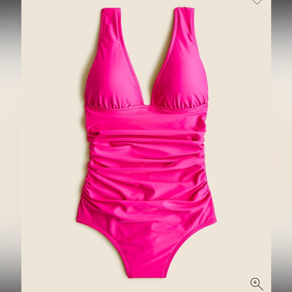 NWT J.Crew Ruched V-neck one-piece Swimsuit